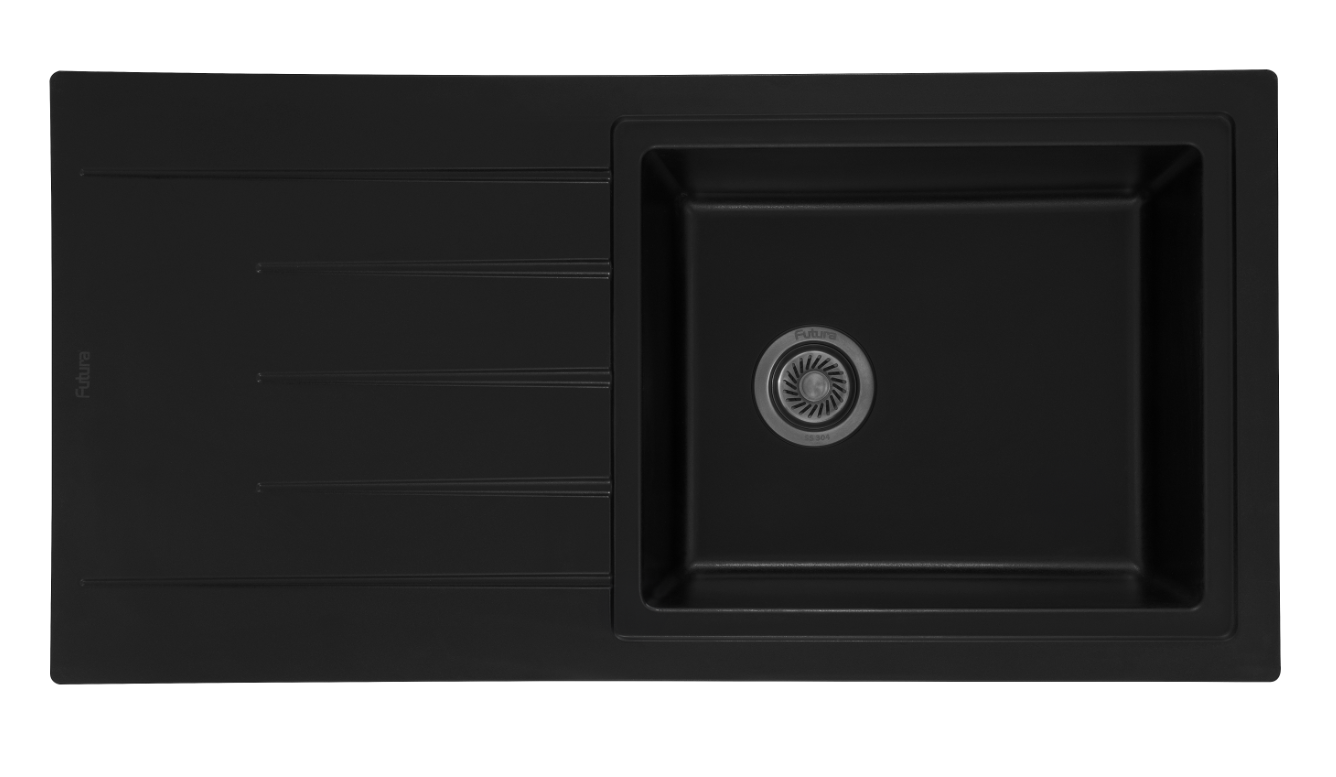 FS QUARTZ SINGLE BOWL WITH DRAIN BOARD 40x20x9