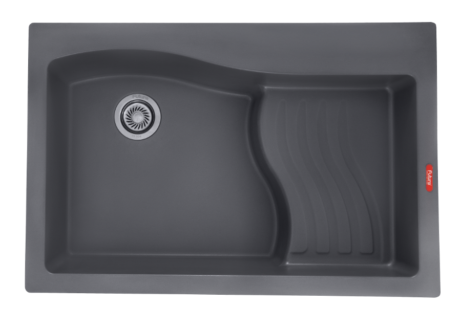 FS QUARTZ SINGLE BOWL WITH DRAIN BOARD 33x22x10