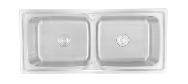Futura Dura 4720 double bowl sink with drainboard for utility area and heavy Indian cooking