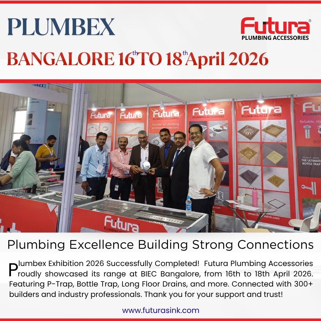 Futura plumbing accessories award trophy PLUMBEX 2026 Bangalore India exhibition