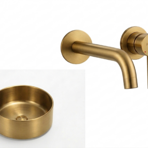 round wash basin with faucet (wall mount)