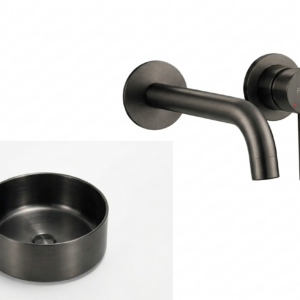 round wash basin with faucet (wall mount)