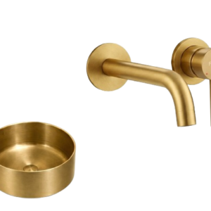 round wash basin with faucet (wall mount)