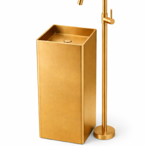 SQUARE STANDING WASH BASIN WITH FAUCET (TABLE TOP)-FS-4040TL-G FA-02-WB-G