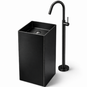 SQUARE STANDING WASH BASIN WITH FAUCET (TABLE TOP)-Fs 4040tl-GB FA-02-WB-GB