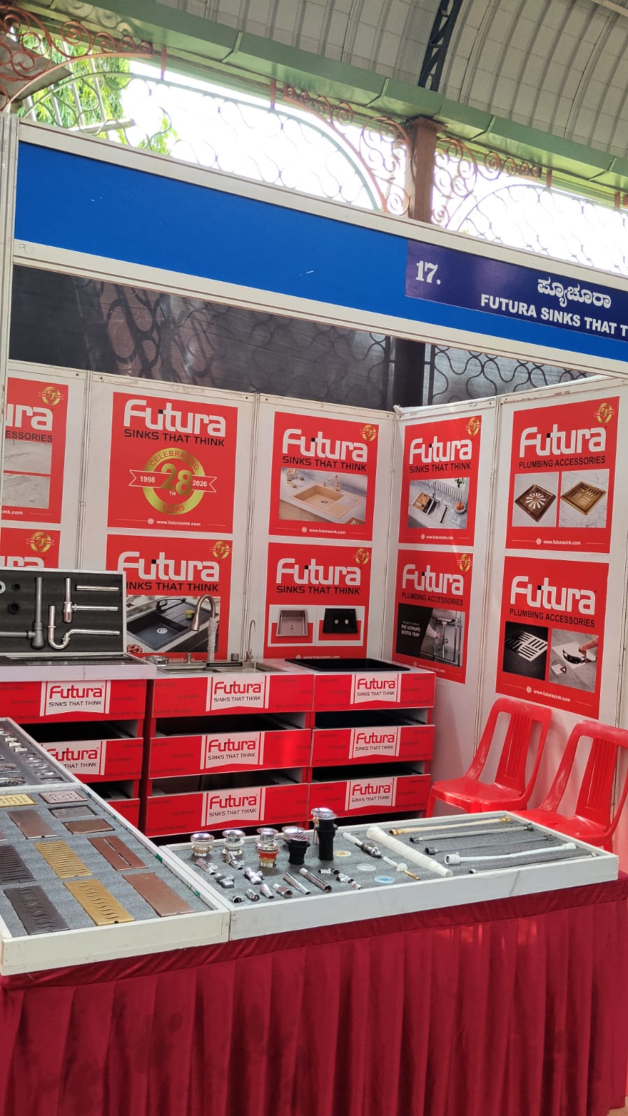 kitchen sink and drainage products display futura exhibition stall hubli