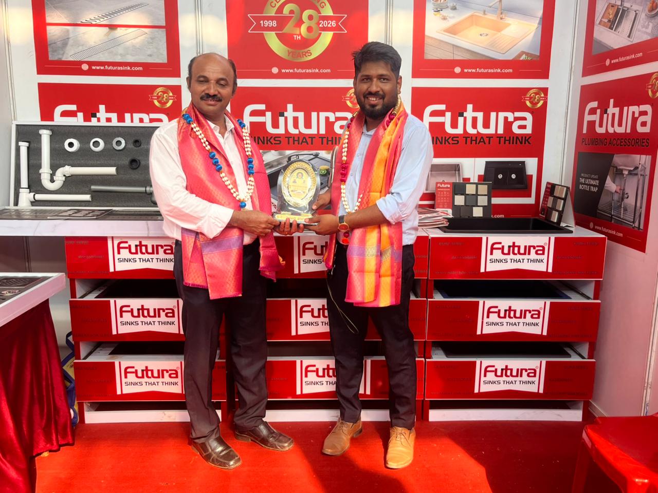 futura team receiving award hubli plumbing exhibition 2026