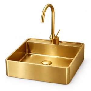 SQUARE WASH BASIN WITH FAUCET FS-4141WB-G FA-06-WB-G