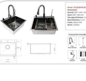 Futura FS 2018HM-BLK Kitchen Sink